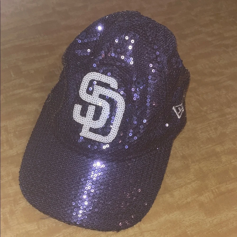 New Era / Victorias Secret/ Pink SD Padres Blue Sequin Hat - Picture 1 of 15